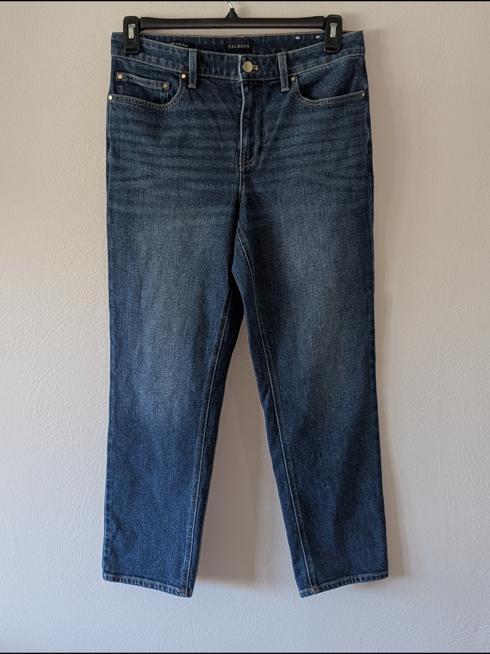 6 Talbots Slim Straight Ankle Jeans in Classic Blue Denim